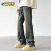 90% хлопок, мужская мода, большие размеры 5XL, американский Y2K, винтажные ретро джинсы Harajuku, широкие расклешенные брюки, мешковатые джинсы для мужчин, уличная одежда для женщин