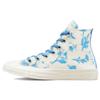 Кеды Chuck Taylor All Star Цветочный Модный Повседневный Высокие Холщовые Кроссовки Женские Кроссовки Белый Синий 571402