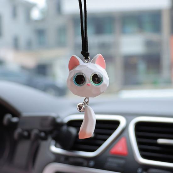 Подвесное украшение для автомобиля в виде кошки, симпатичная лиса, украшение для зеркала заднего вида автомобиля, декоративные аксессуары для салона автомобиля