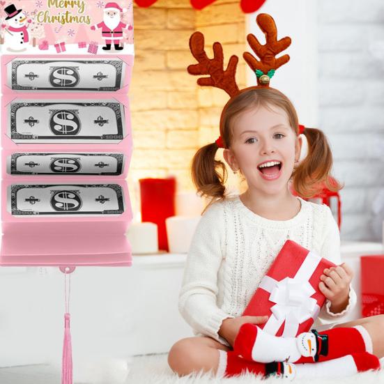 2026 Рождественский конверт для денежного подарка с 10 отделениями, держатель для сюрпризов, праздничная открытка, денежный кошелек, персонализированные подарки, нарядная красная кисточка для семьи, друзей