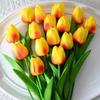 Mini PU Tulip Artificial Silk Flowers for Wedding and Home Decoration