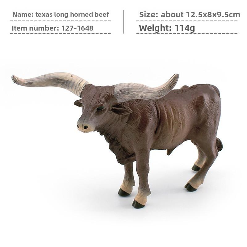 Texas Longhorn Cattle Pvc Model Collectible Animal Decor For Farmhouse Display