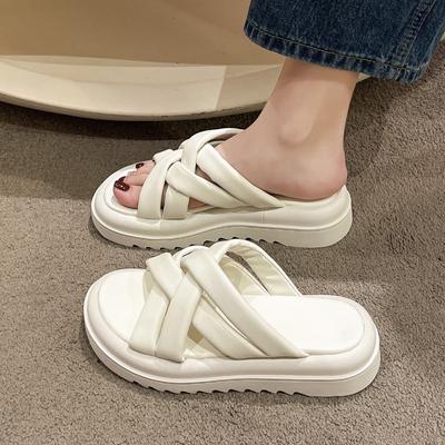 Летние новые римские женские туфли на платформе, повседневные женские тапочки