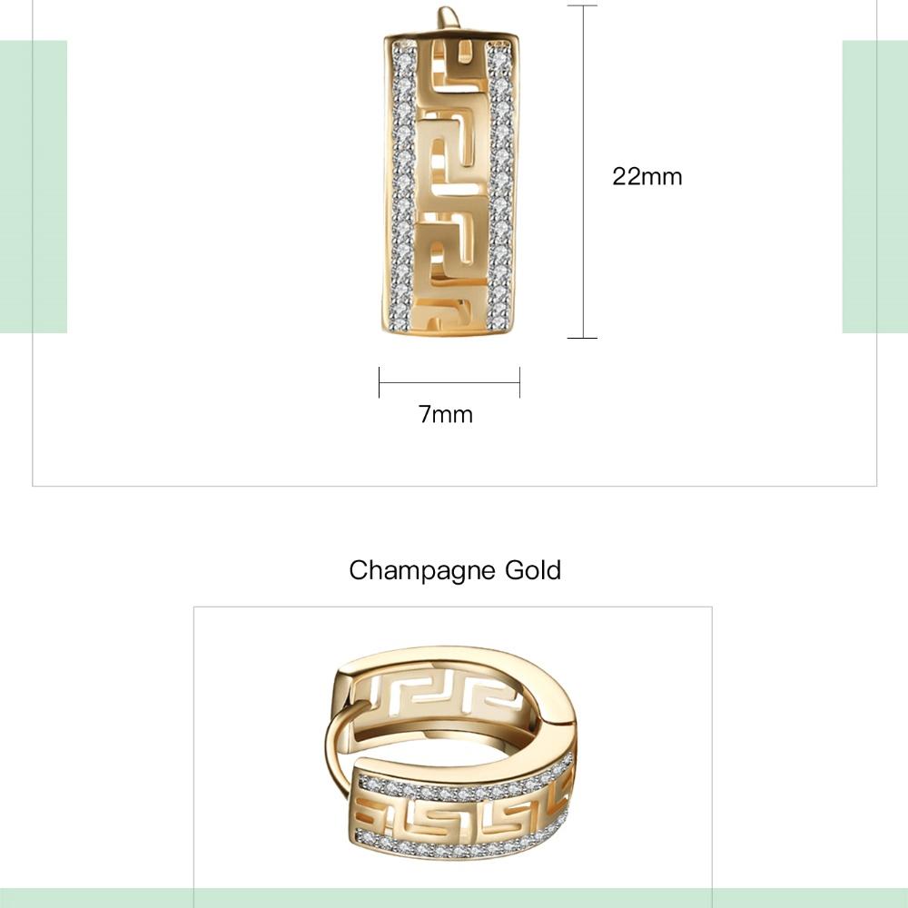 14-каратное золотое покрытие Great Wall Hoop серьги AAA Белый циркон медь индивидуальные женские серьги