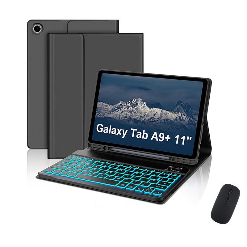 Чехол-книжка для планшета Samsung A9Plus 11" из кожи с Bluetooth-клавиатурой с подсветкой и слотом для стилуса