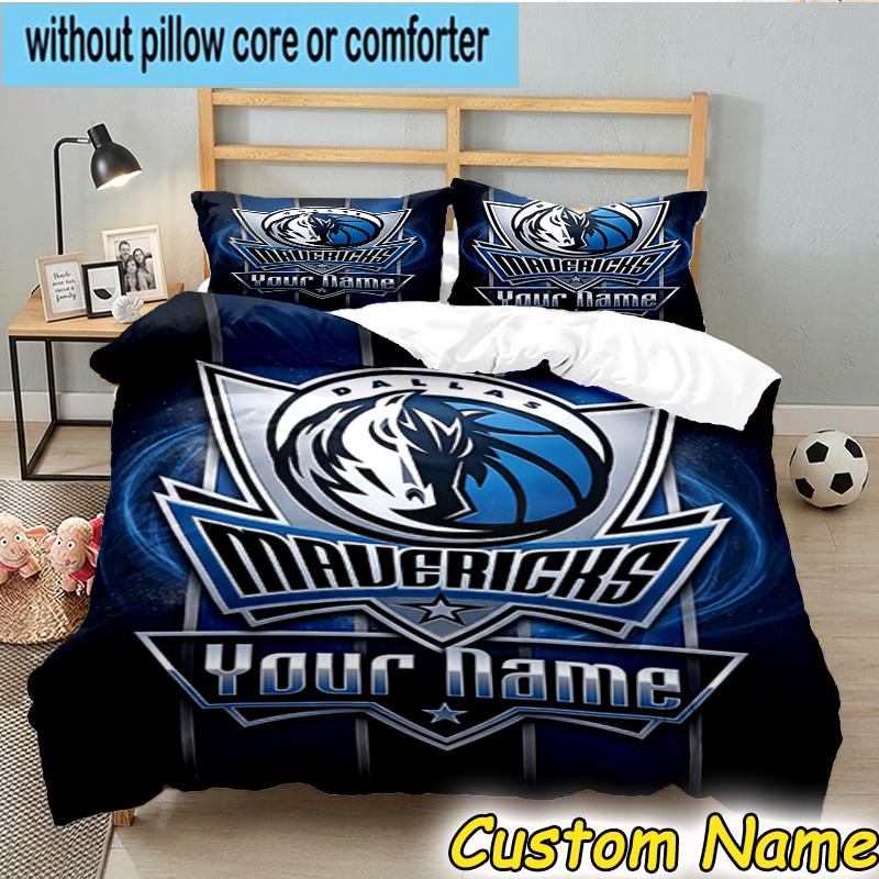 3pcs Custom Name MAVERICKS BASKETBALL TEAM Bedding Set Includes 1 Duvet Cover & 2 Pillowcases for All Seasons Dormitory Home Decor Christmas gifts