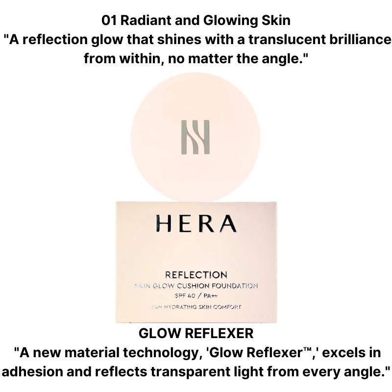 Hera НОВАЯ тональная основа Reflection Skin Glow Cushion SPF40/PA++ 15 г x 2