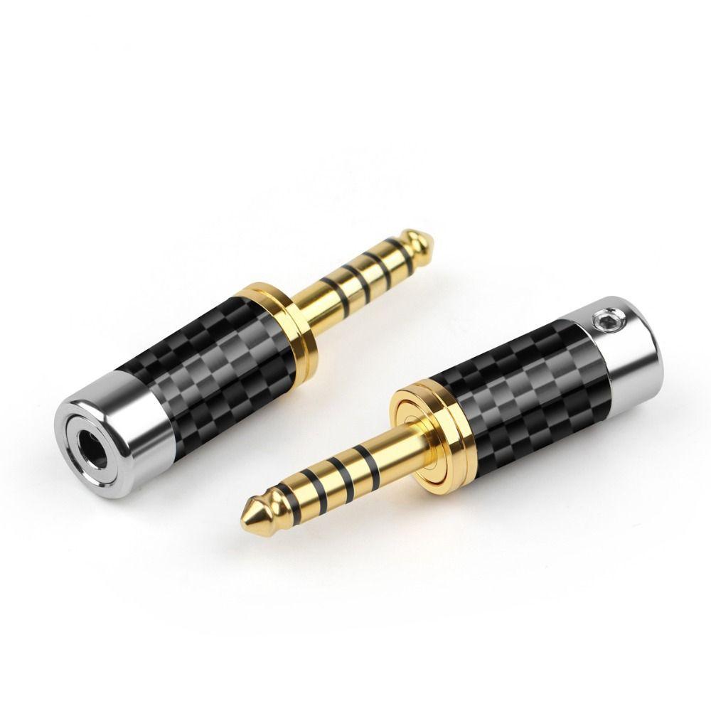 Earphone Plug Balanced Adapter 4.4mm 5 Pole Male 5 Poles Stereo Jack Carbon Fiber Audio Jack