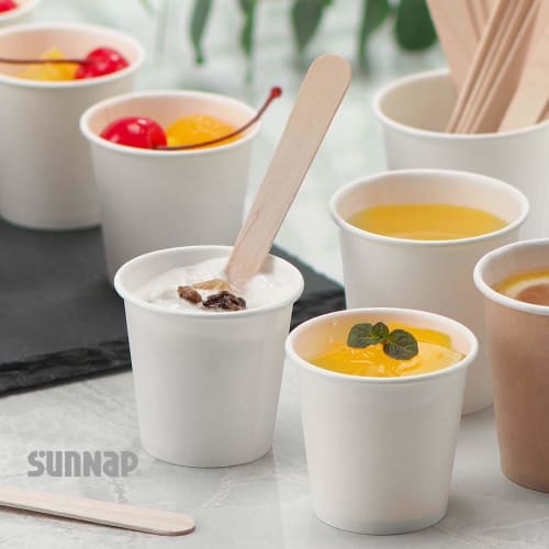 Sunnap Small 3oz Paper Cup, White, Safe Quality, for Everyday Use, C90100AW (90ml, 3 oz)
