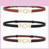 Leather Pu Minimalist Waist Belt With Metal Buckle For Office And Dresses Casual