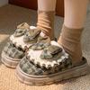 Повседневные полутапочки Baotou женские 2024 новые зимние модные кожаные кроссовки с бантом на танкетке женские домашние тапочки на платформе