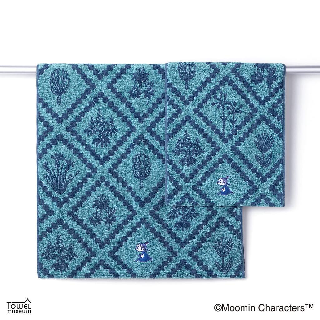 Муми-тролль MOOMIN Банное полотенце Темно-синий Маленькая Мю Переработанный хлопок Пушистый хлопок 60 x 120 см Ромбовидный 47-2823350 Прибл.