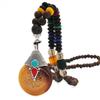 Men Handmade Nepal Horn Mala Buddhist Pendant Wood Beads Necklace Long Necklace