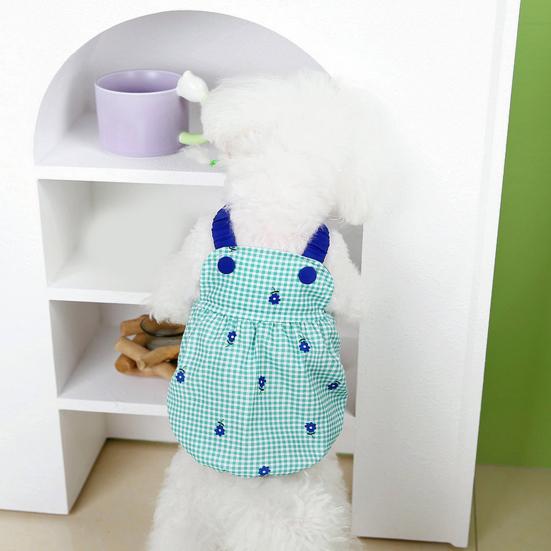 Платье для домашних животных Тип подтяжки Классический клетчатый модный принт Мягкая текстура На ощупь Платье Удобная одежда для щенков Платье принцессы Повседневная одежда