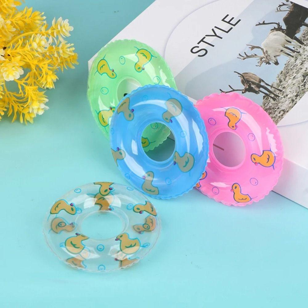 Аксессуары для кукол, мини-кольца, игрушка для плавания, утка из ПВХ, поплавок для купания, спасательный пояс, модель, детский подарок