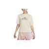 Dri-FIT Trail Letter Print Crew Neck Short Sleeve T-Shirt Women Tops Sand-Drift DX7897-126