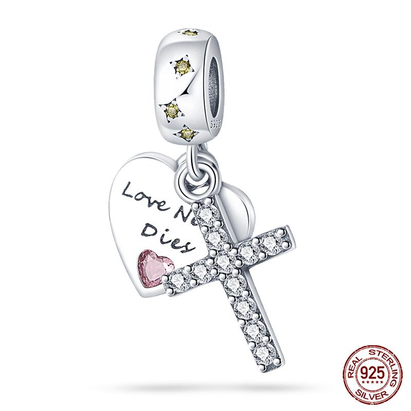 Настоящая медь Розовая серия Шармы-бусины в форме сердца Подходят для оригинальных браслетов Qikaola Сделай сам Украшения на День матери Подарок для мамы