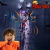 Halloween New Arrival Sound Activated Glowing Talking Hanging Ghost Scary Decor with Clown for Haunted House Party Prop Decor