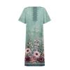Women's Summer Casual Printed V-Neck Short-Sleeve Swing Dress