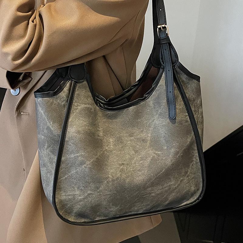 Большая вместительная сумка для поездок на работу, новый стиль, модная фактурная сумка для женщин, модная универсальная сумка на одно плечо