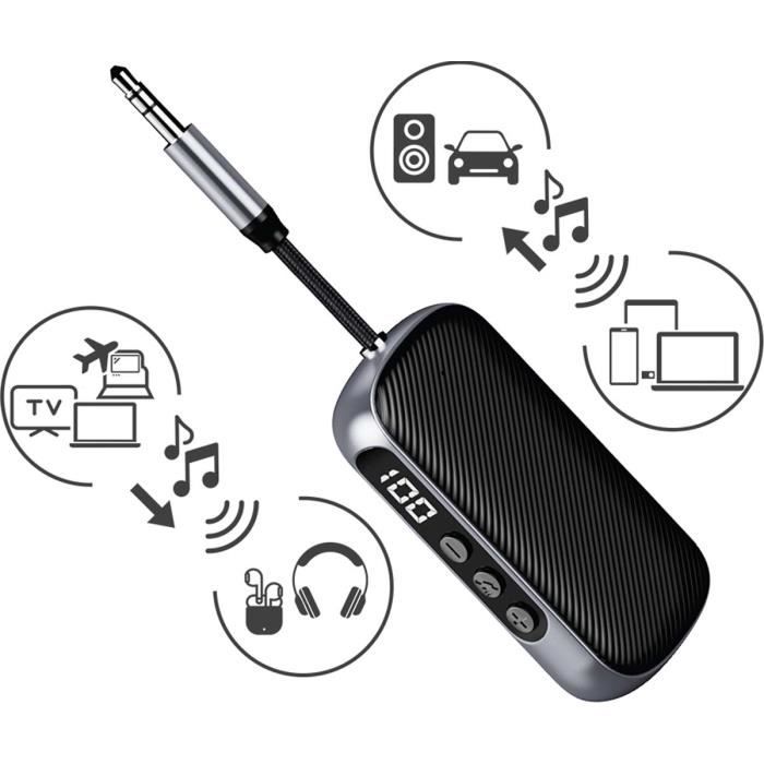 Adaptateur 2 En 1 Bluetooth Émettteur + Récepteur Jack 3,5mm Noir Force Play