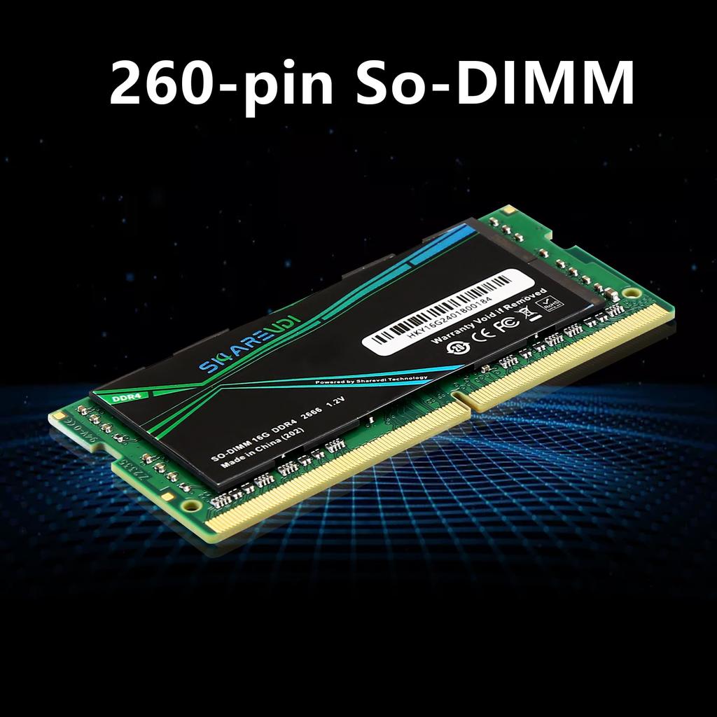 Sharevdi DDR4 PC4 19200S CL19 SODIMM 260 Pin SODIMM Ноутбук Мини Компьютер RAM Модуль хранения данных Легкое обновление 16 ГБ × 1-2666 1,2 В Non-ECC (DDR4-16 ГБ)
