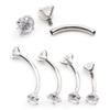 Alisouy 1PC Internally Thread Titanium Zircon Eyebrow Curved Lip Ring Snug Daith Cartilage Helix Earring Piercing Body Jewelry