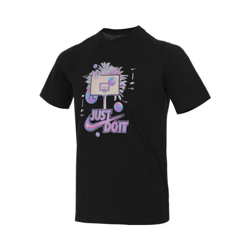 Nike Sportswear Printed Letter Casual Round Neck Short Sleeve T-Shirt Kids Tops Black FV5348-010