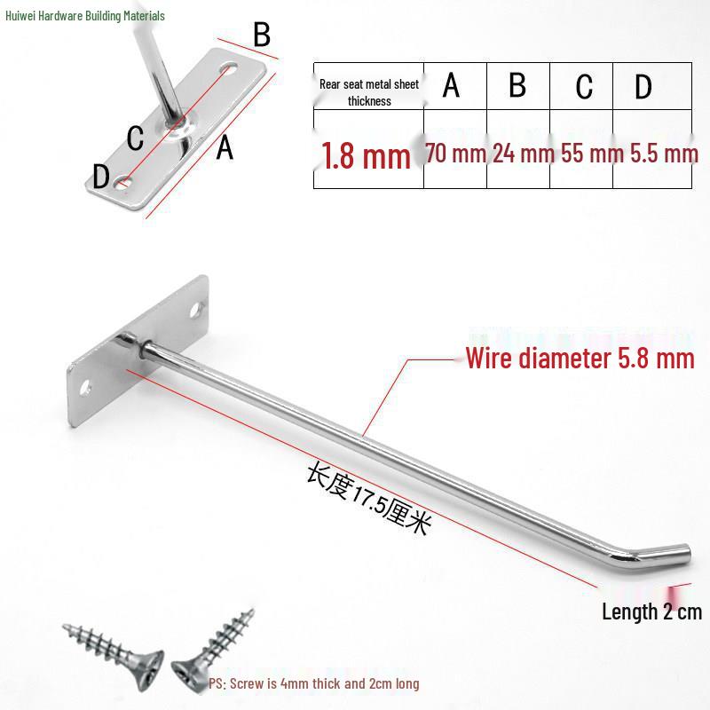 50-Pack Wall-Mounted Screw-In Hooks for Clothes and Shelf Storage