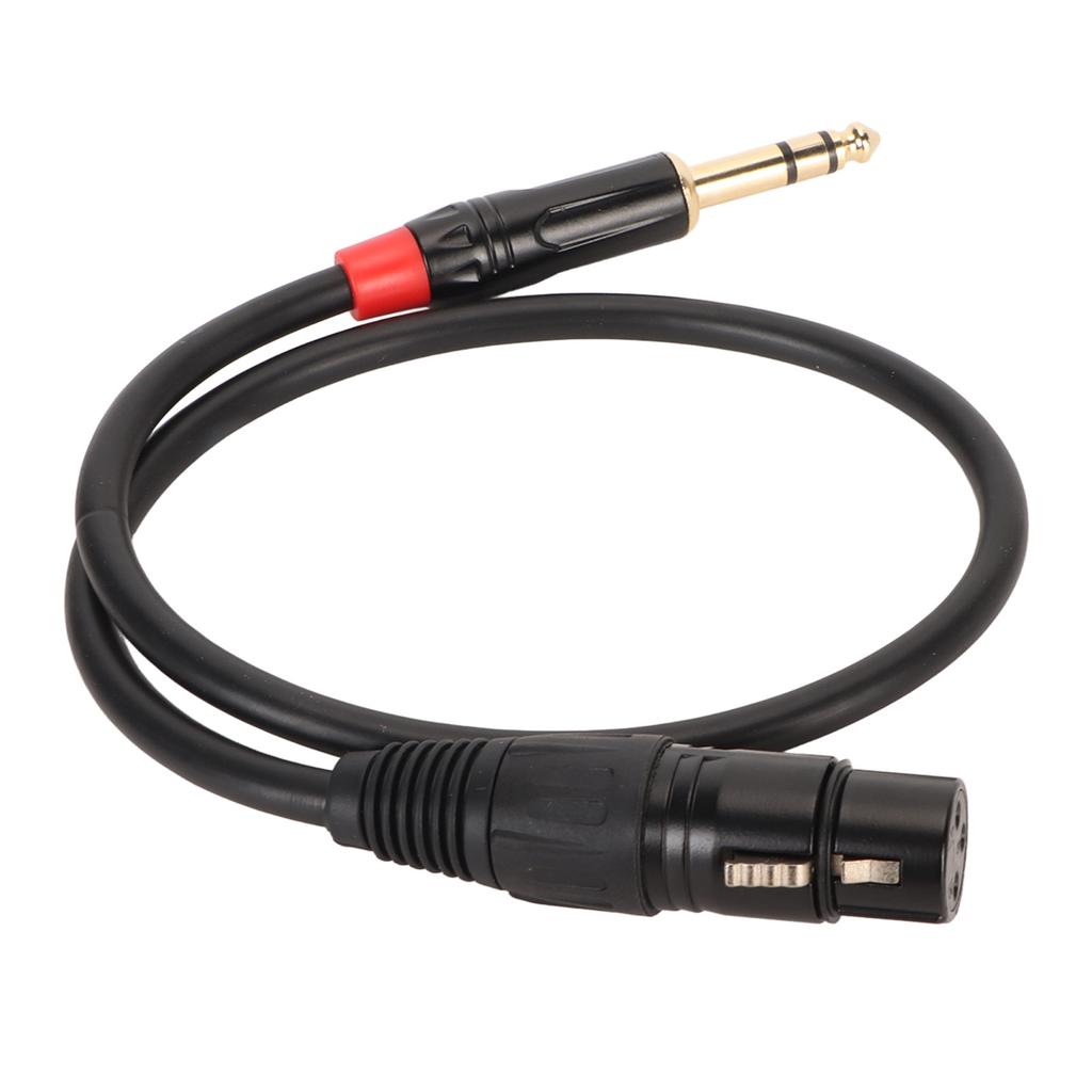 XLR Female to TRS Cable 3 Pin XLR to 1 4in TRS Stereo Plug Balanced Interconnect Cable 0.5m