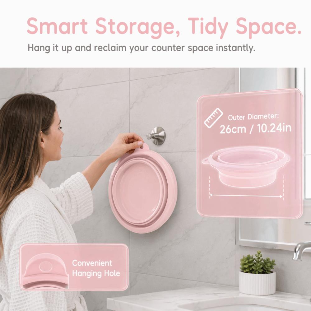 2 Pack Collapsible Wash Basin Foldable Wash Basin Tub Durable Dish Tub Hiking