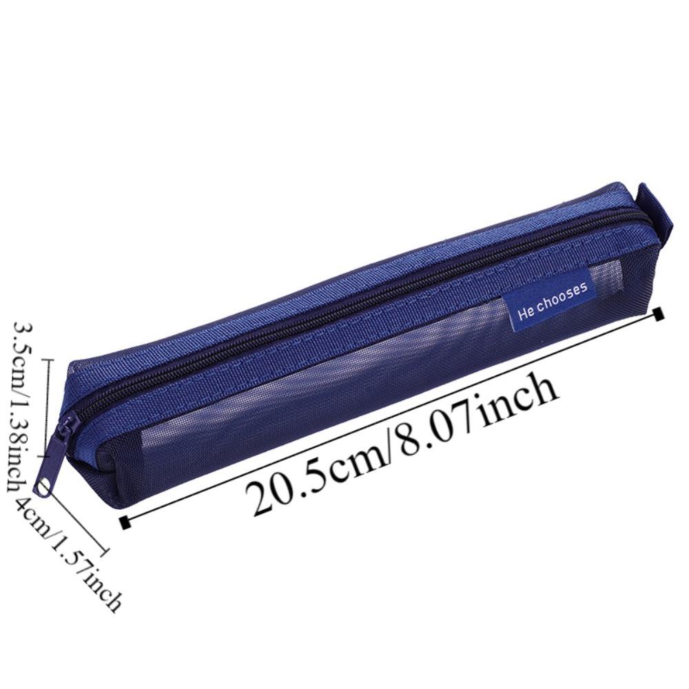Nylon Mesh Gauze pen case Casual Stationery Storage Pouch Transparent Pen Case Girls
