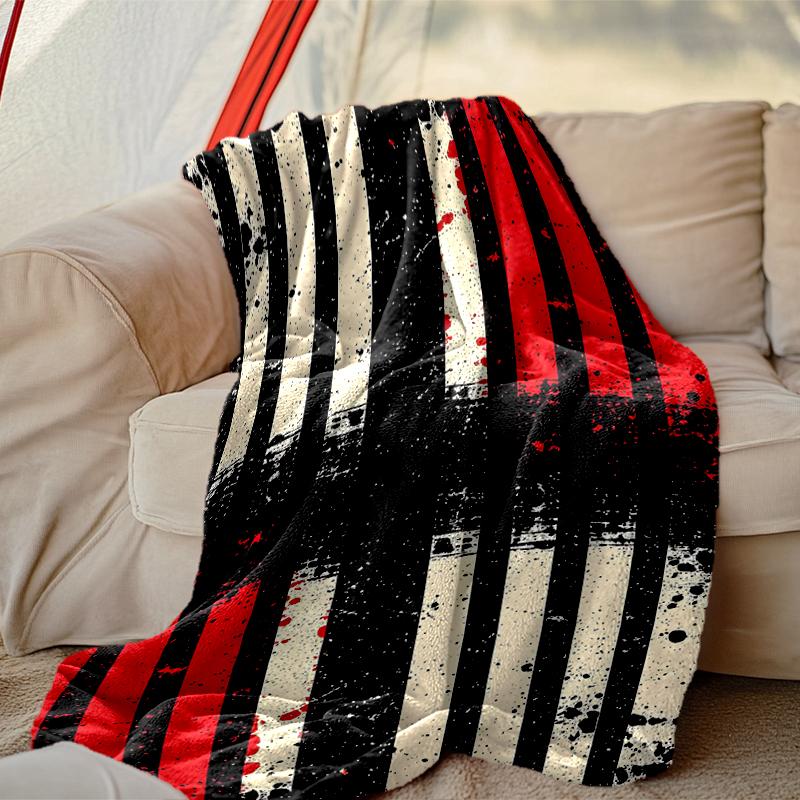 1pc Cool Style Blanket, Home Printed Throw Blanket - Soft Blanket Gift for Family, Washable Sofa Bed Blanket