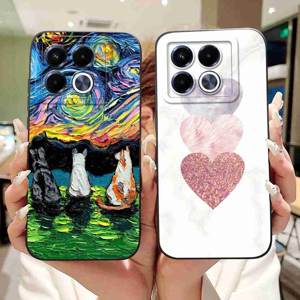Cute Lovely Cat Silicon Case For Infinix Note 40 5G X6852 Shockproof Funda Back Cover For Infinix Note 40 X 40X Note40 5G Bumper