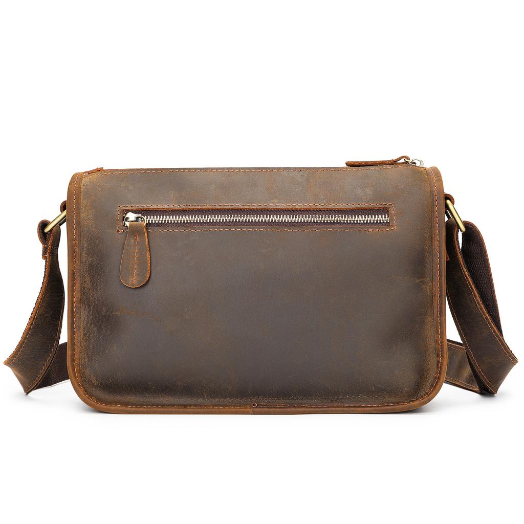 Мужская сумка через плечо Crazy Horse Leather Crossbody Premium Sense Business Duty Retro Messenger Leather Bag
