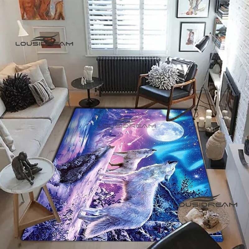 Волк искусство ковры и ковер 3D печать ковер с изображением животных напольный коврик для гостиной спальни большой площади мягкий ковер ковер для детской комнаты
