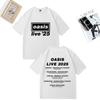 OASIS Live 25 Tour 2025 Vintage T-shirt Men Woman Casual Cotton T-shirt Clothes Hip Hop Streetwear Short Sleeve Shirts Fans Gift