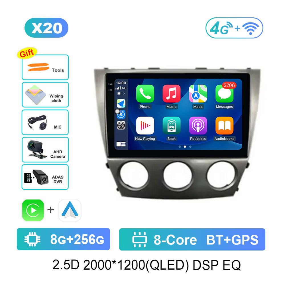 Android 14 WiFi для Toyota Camry 40 2006 - 2011 Навигация GPS Автомобильный видеомультимедийный проигрыватель 4G Bluetooth DSP Стерео Разделенный экран