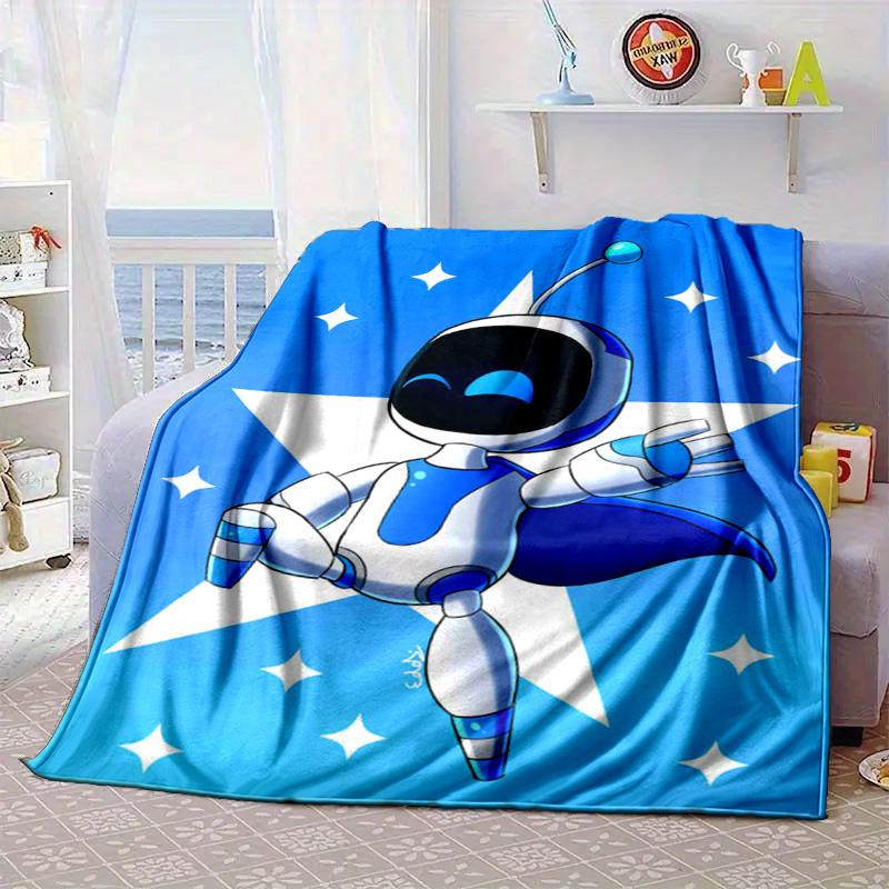 Space Adventure Astro Bot Portable Blanket/Soft Blanket Bedding Blanket Suitable for Travel Camping Living Rooms Offices Sofas Fan Gifts