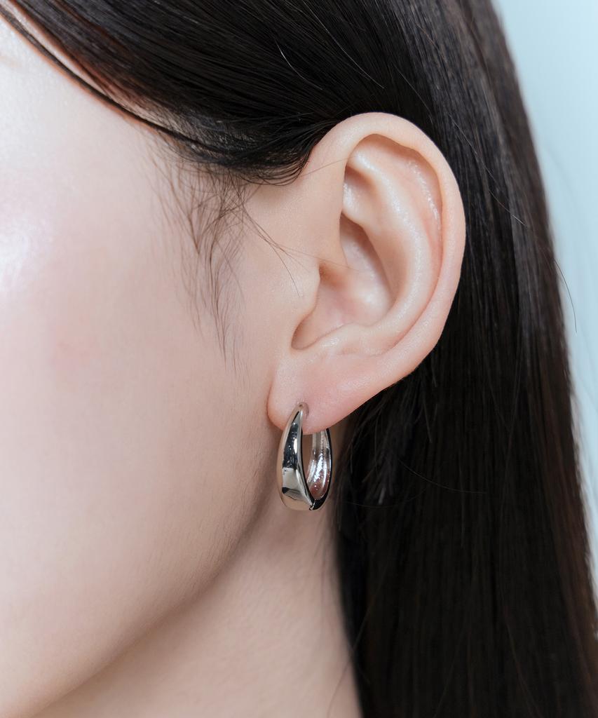 Золотые Серьги-Кольца Goldndear 14KGF Крупные с Застежкой One-Touch