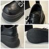 Fujin 8.5cm New Microfiber Leather Spring Shoes Women Ladies Platform Wedge Comfy Rubber Moccasins Mary Jane British Autumn Hook