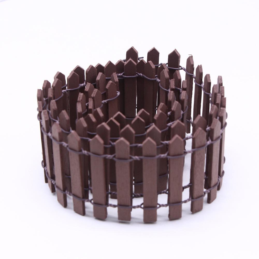 90x5cm Mini Fairy Garden Fence Natural Wood DIY Wooden Fence  Dollhouse Decoration