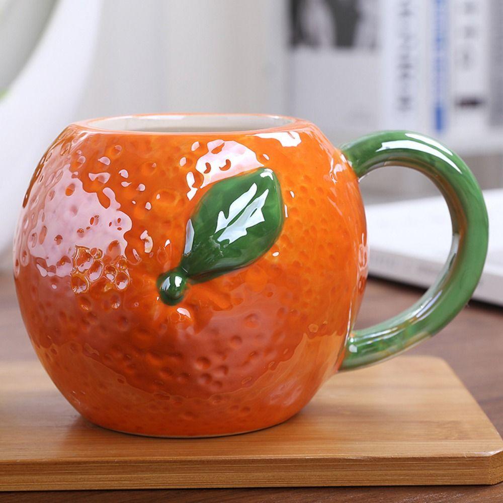 Fruit Shape Water Cups Porcelain 3D Ceramic Cup Adorable Milk Container Household