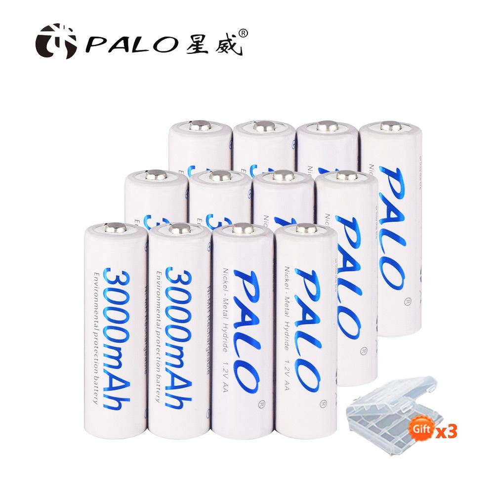 PALO 1,2 В AA аккумуляторная батарея 3000 мАч Ni-MH 100% оригинальная батарея большой емкости типа AA перезаряжаемая для игрушек для фотоаппаратов KTV