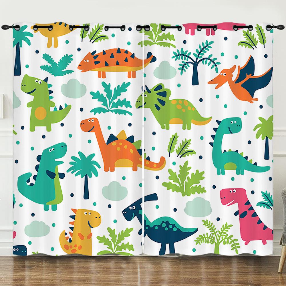 Cute Cartoon Dinosaur Curtains For Window Treatment Drapes Window Curtains For Living Room Bedroom Boys Kids Room Home Decor