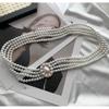 Beautiful Pearl Belts Fashionable White Beaded Pearl Ornament Belt Strong Elastic Cord Belts Woman's Dress Belts