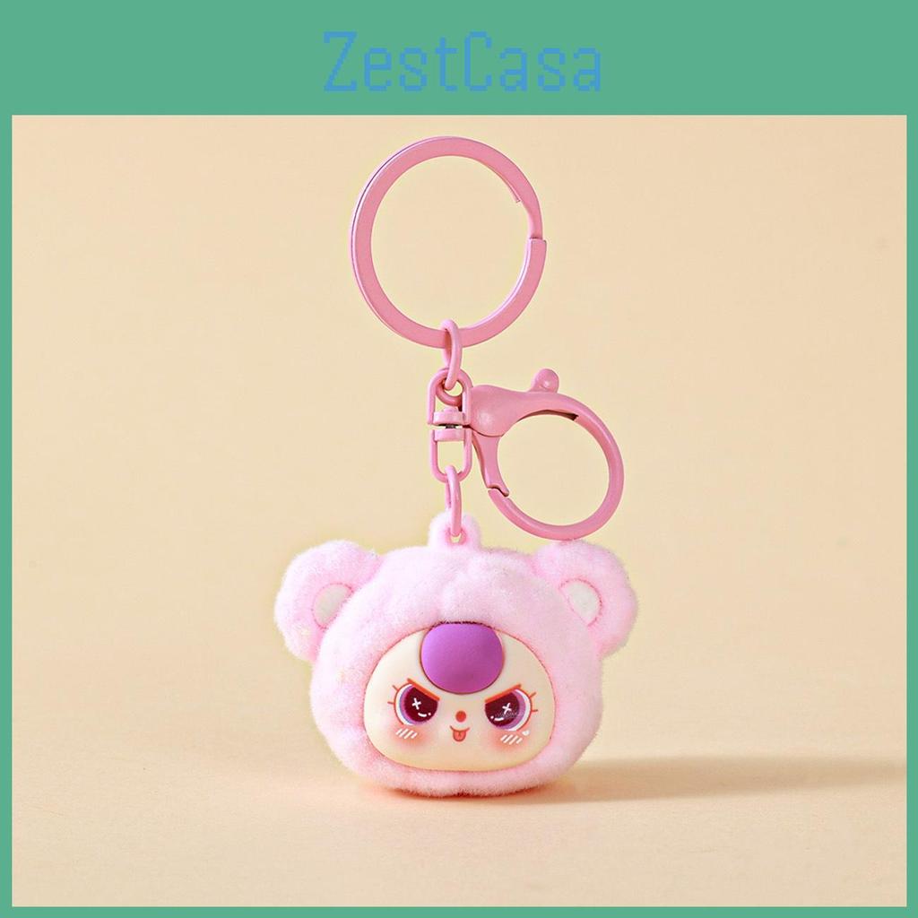 Baby Three Cute Cartoon Pile Coating Panda Head Pendant Keychain Gift For