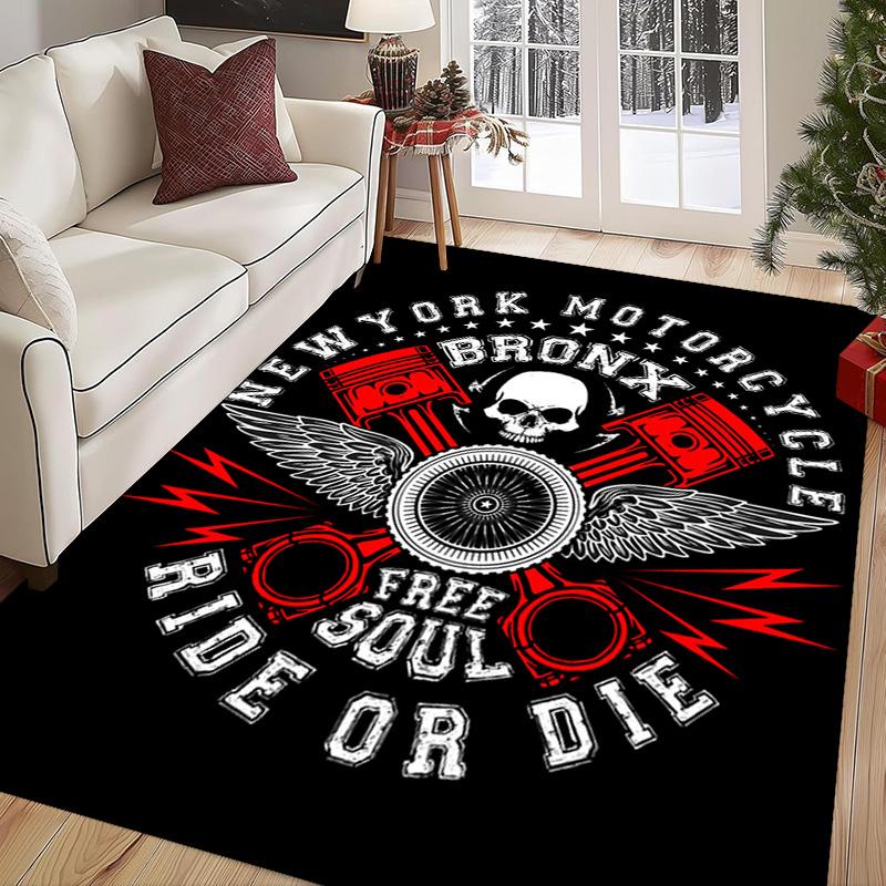 Skull Wings Engine Power carpet Suitable for all seasons printing Protective pad Office chair cushion Fashion