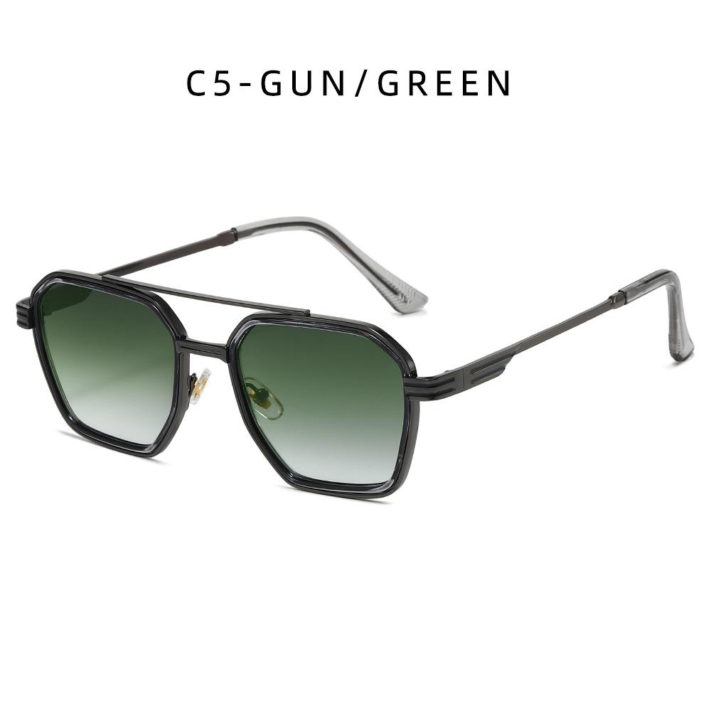 New European and American fashion square large frame polarized sunglasses men's and women's double beam outdoor sunglasses