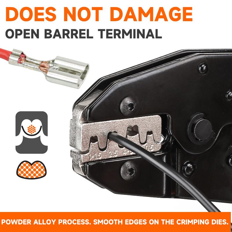 Инструмент для обжима открытых неизолированных клеммных гнезд, 20-10AWG (0,5-6 мм²) обжимной инструмент с храповым механизмом, обжимной инструмент для клемм проводов HX-03B
